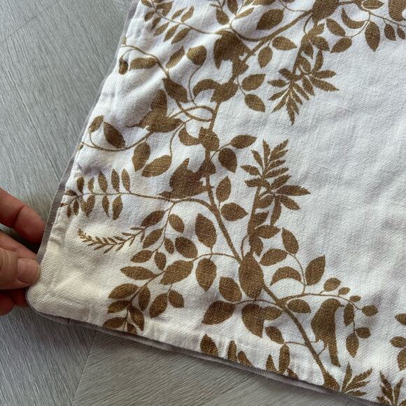 Dwell Studio 100% Linen Placemat Leaf Botanical Cream Ivory Brown Taupe - Picture 5 of 7